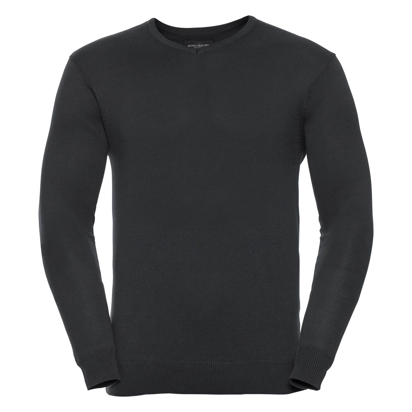 Russell Collection V-Neck Knitted Sweater Easy-Care Cotton Blend Various Sizes