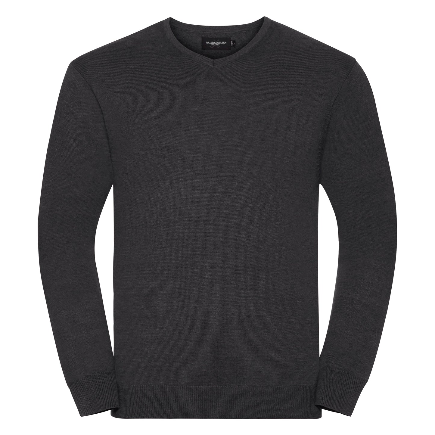Russell Collection V-Neck Knitted Sweater Easy-Care Cotton Blend Various Sizes