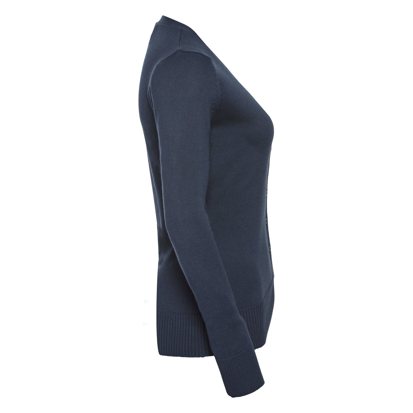 Russell Collection Women's V-Neck Knitted Cardigan Easy-Care Cotton Blend