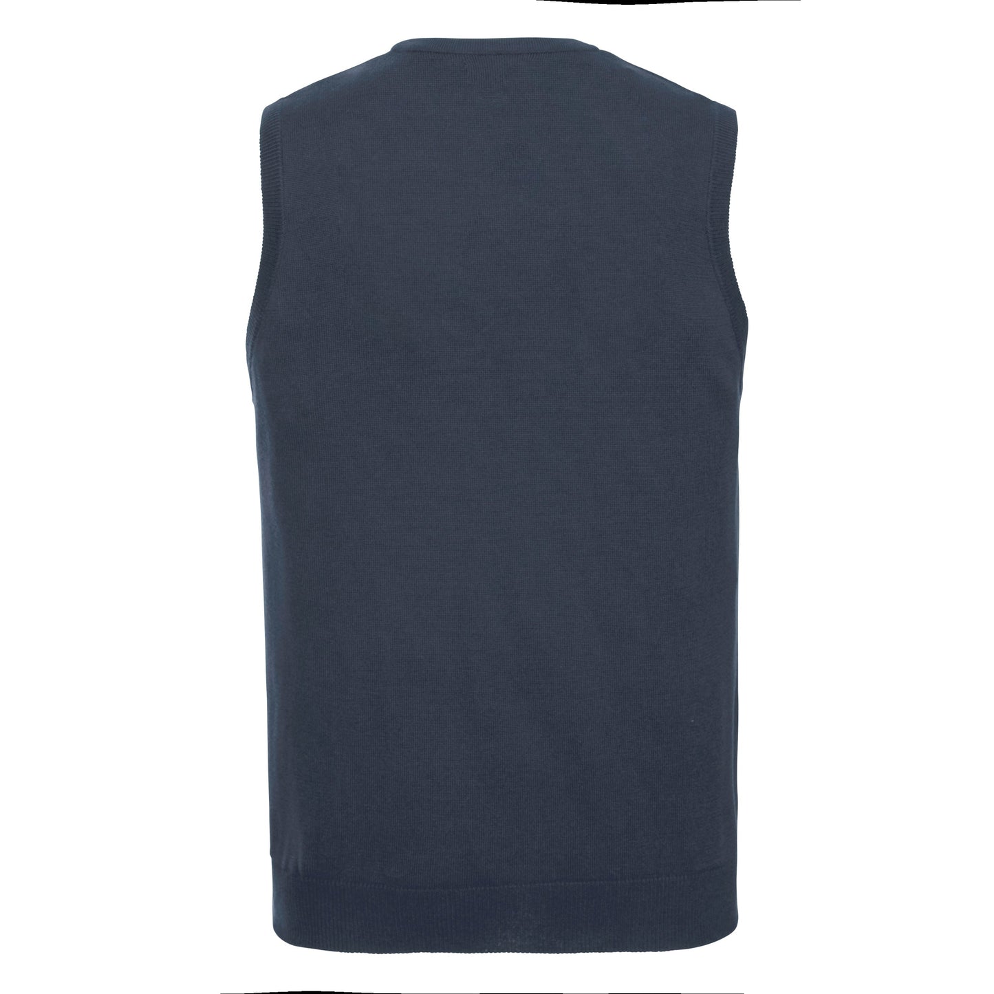 Russell Collection V-Neck Sleeveless Knitted Sweater Easy-Care Cotton Blend
