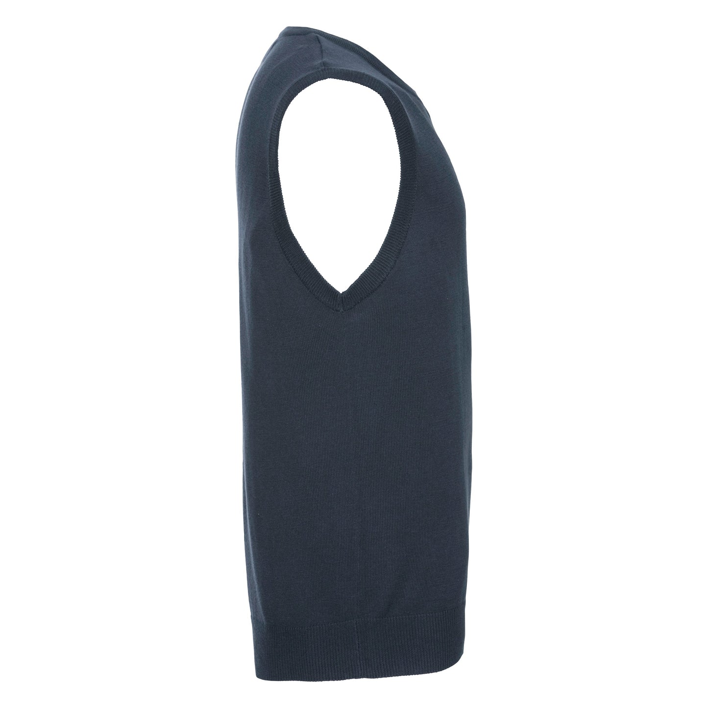 Russell Collection V-Neck Sleeveless Knitted Sweater Easy-Care Cotton Blend