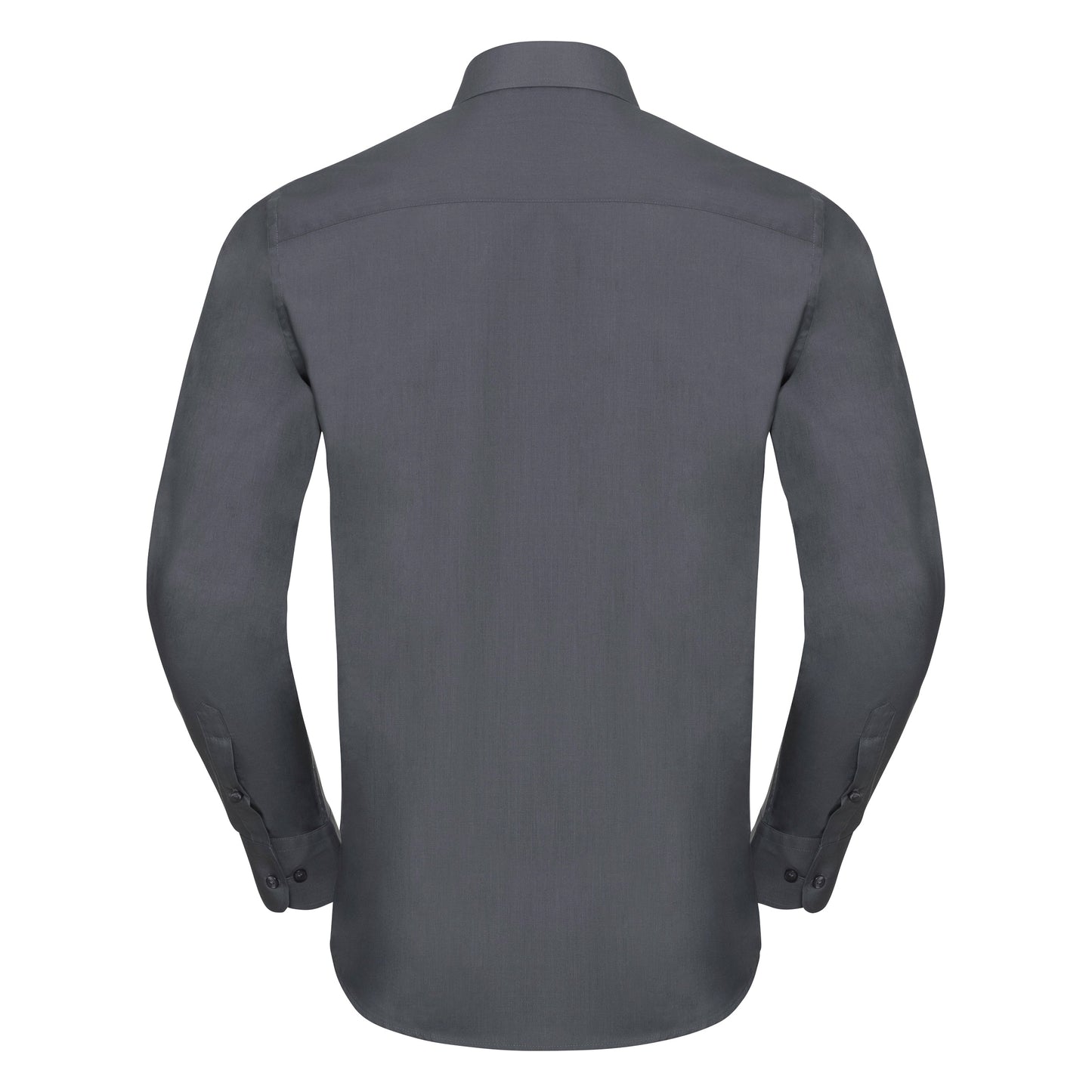 Russell Collection Long Sleeve Polycotton Fitted Poplin Shirt for Men & Women