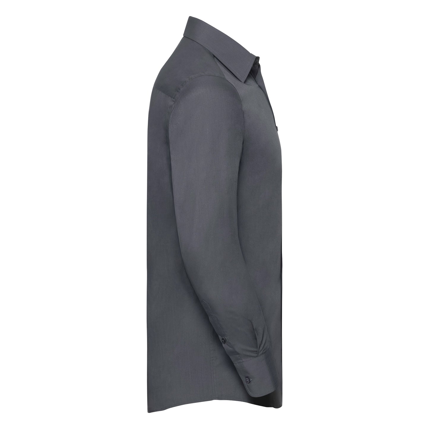 Russell Collection Long Sleeve Polycotton Fitted Poplin Shirt for Men & Women