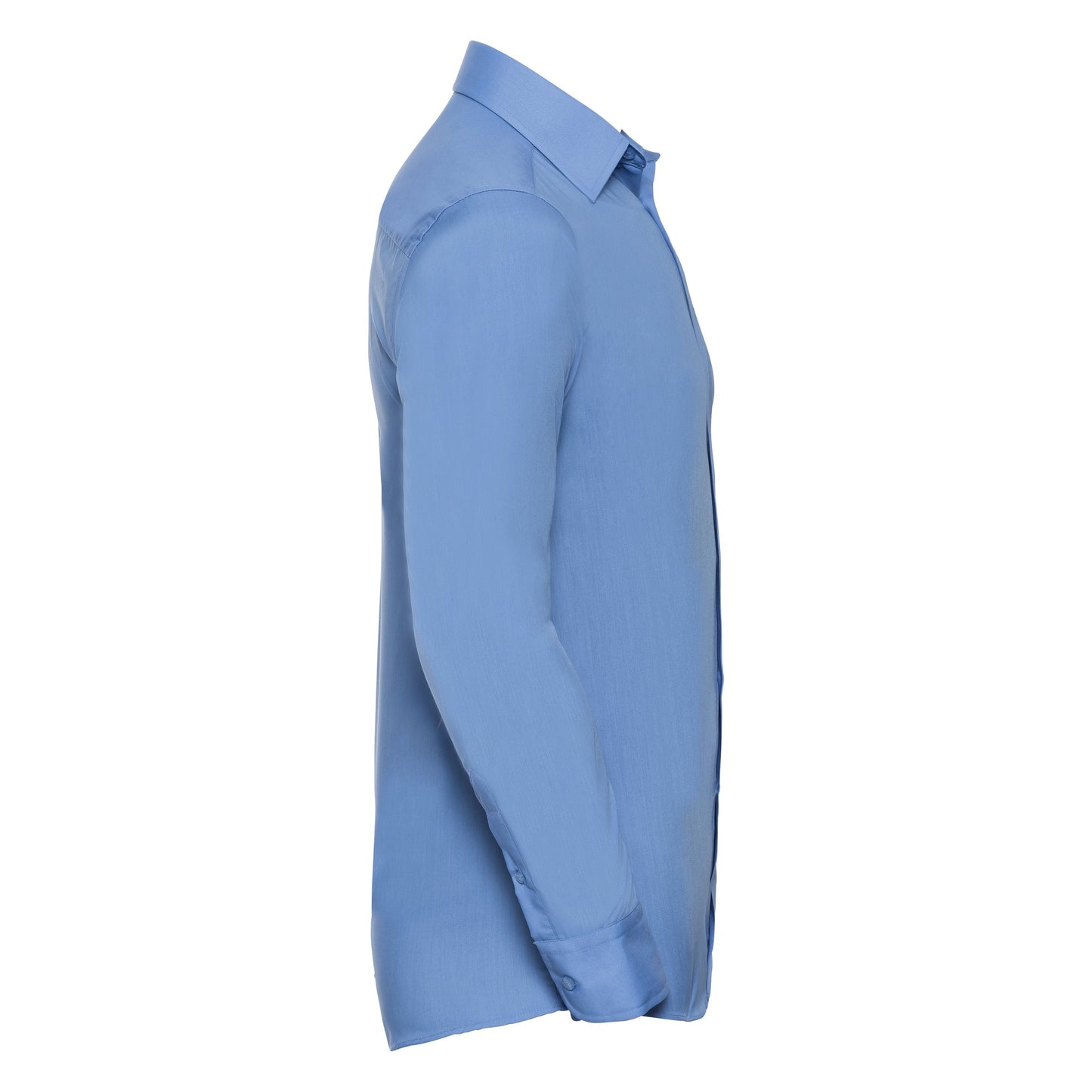 Russell Collection Long Sleeve Polycotton Fitted Poplin Shirt for Men & Women