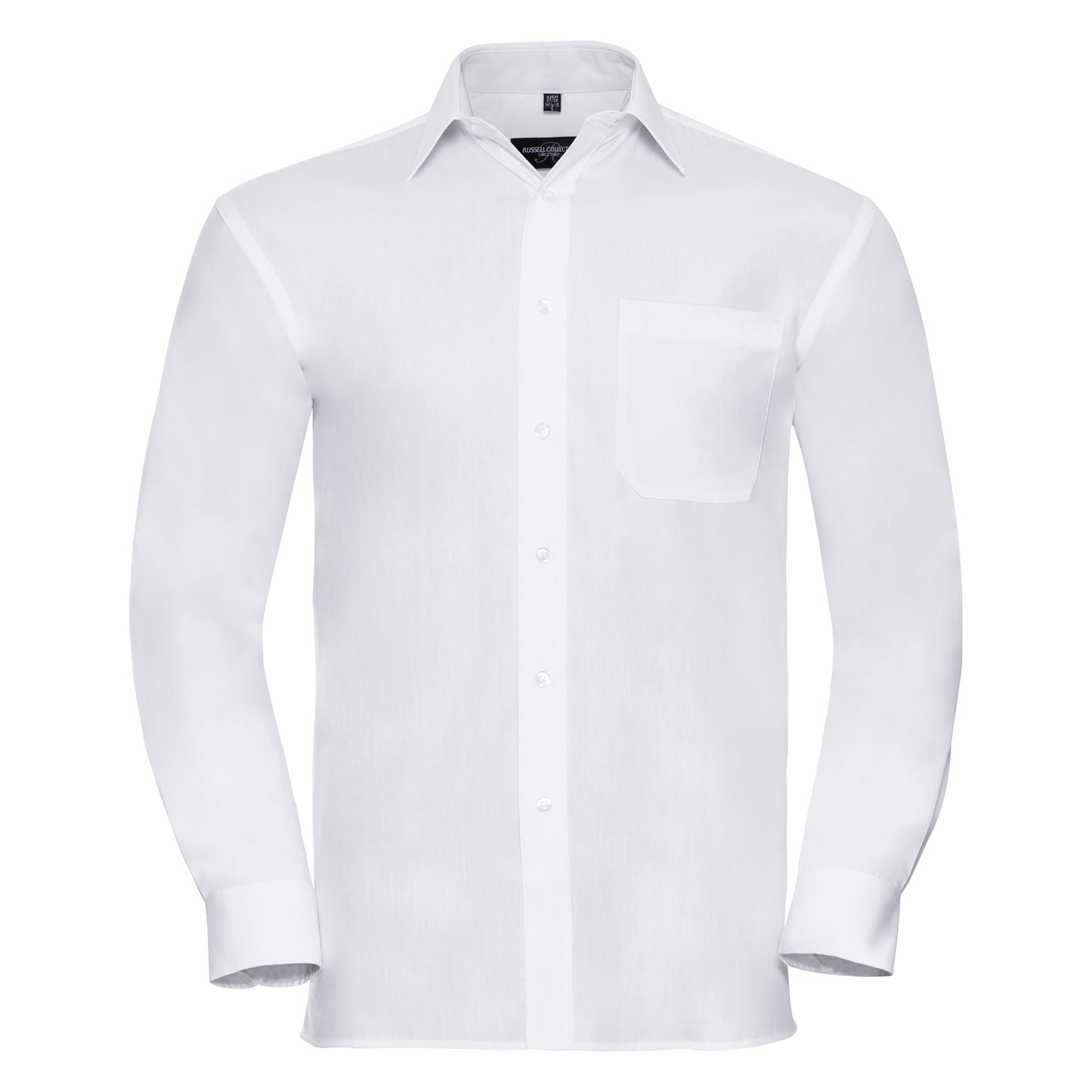 Russell Collection Long Sleeve Cotton Easycare Poplin Shirt Classic Fit