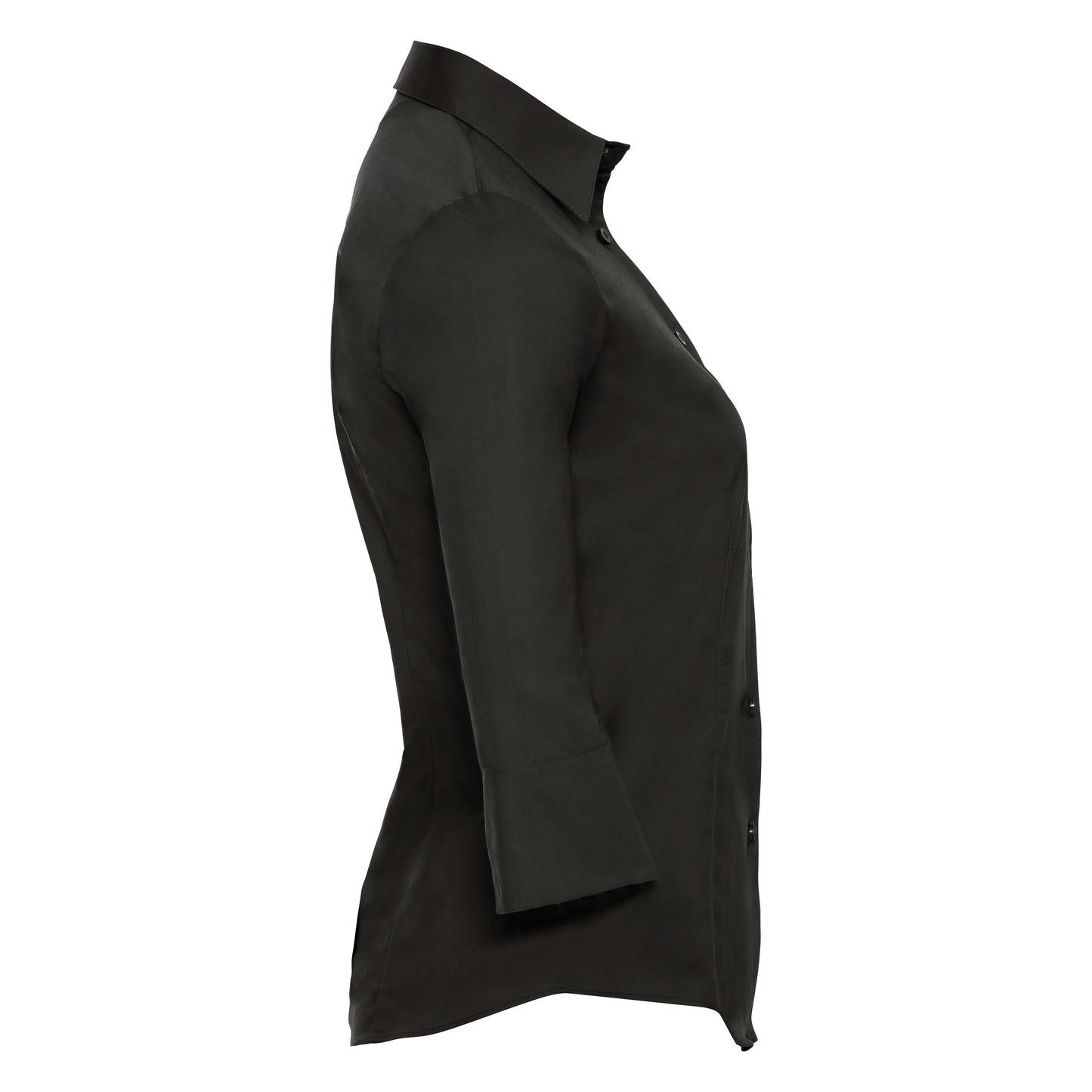 Russell Collection Women's Â¾ Sleeve Fitted Shirt, Cotton Blend, Modern Fit