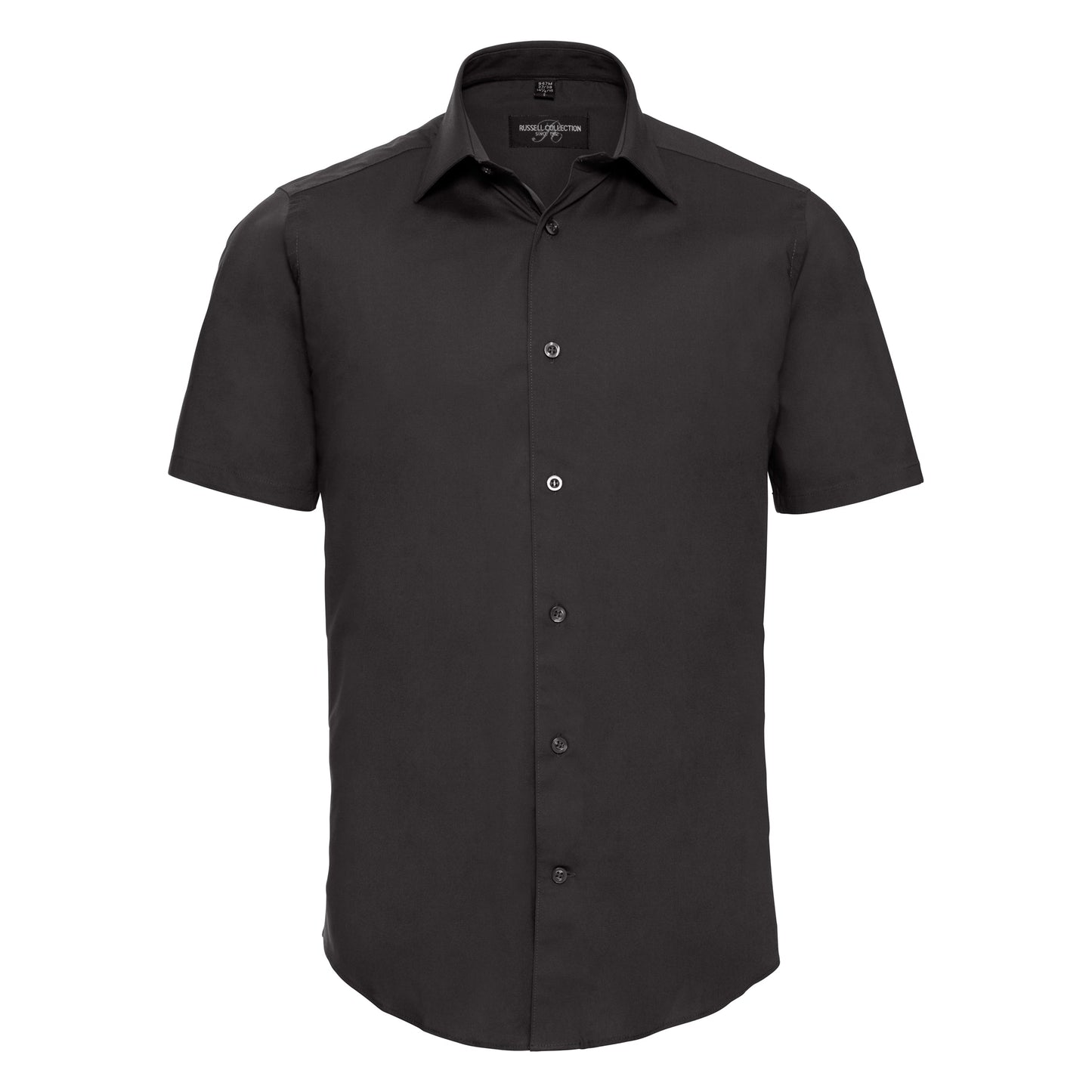 Russell Collection Fitted Short Sleeve Easycare Shirt Semi-Cutaway Collar