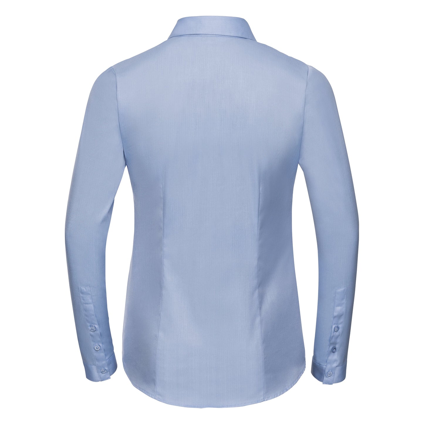Russell Collection Women's Long Sleeve Herringbone Shirt Fitted Cotton Blend