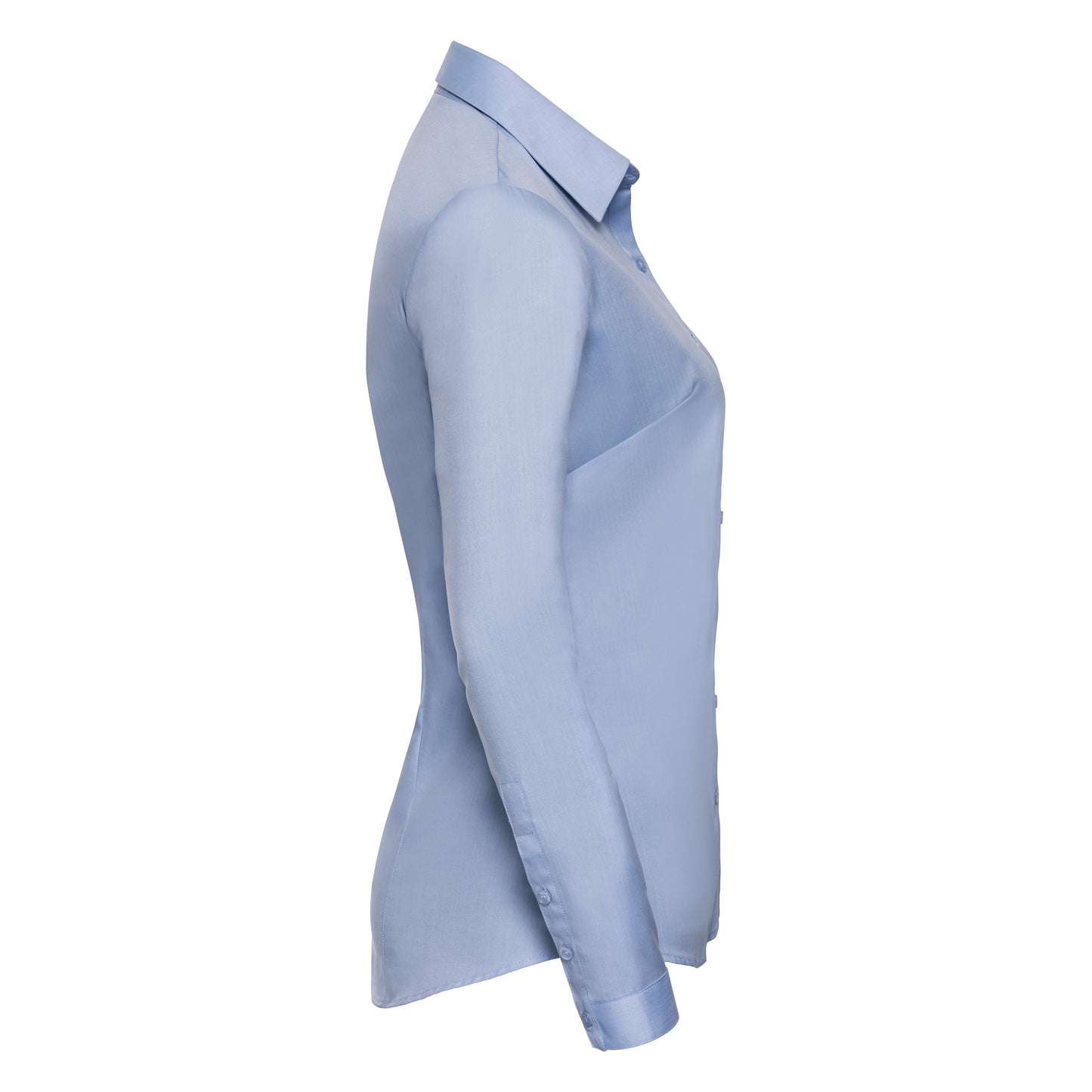 Russell Collection Women's Long Sleeve Herringbone Shirt Fitted Cotton Blend