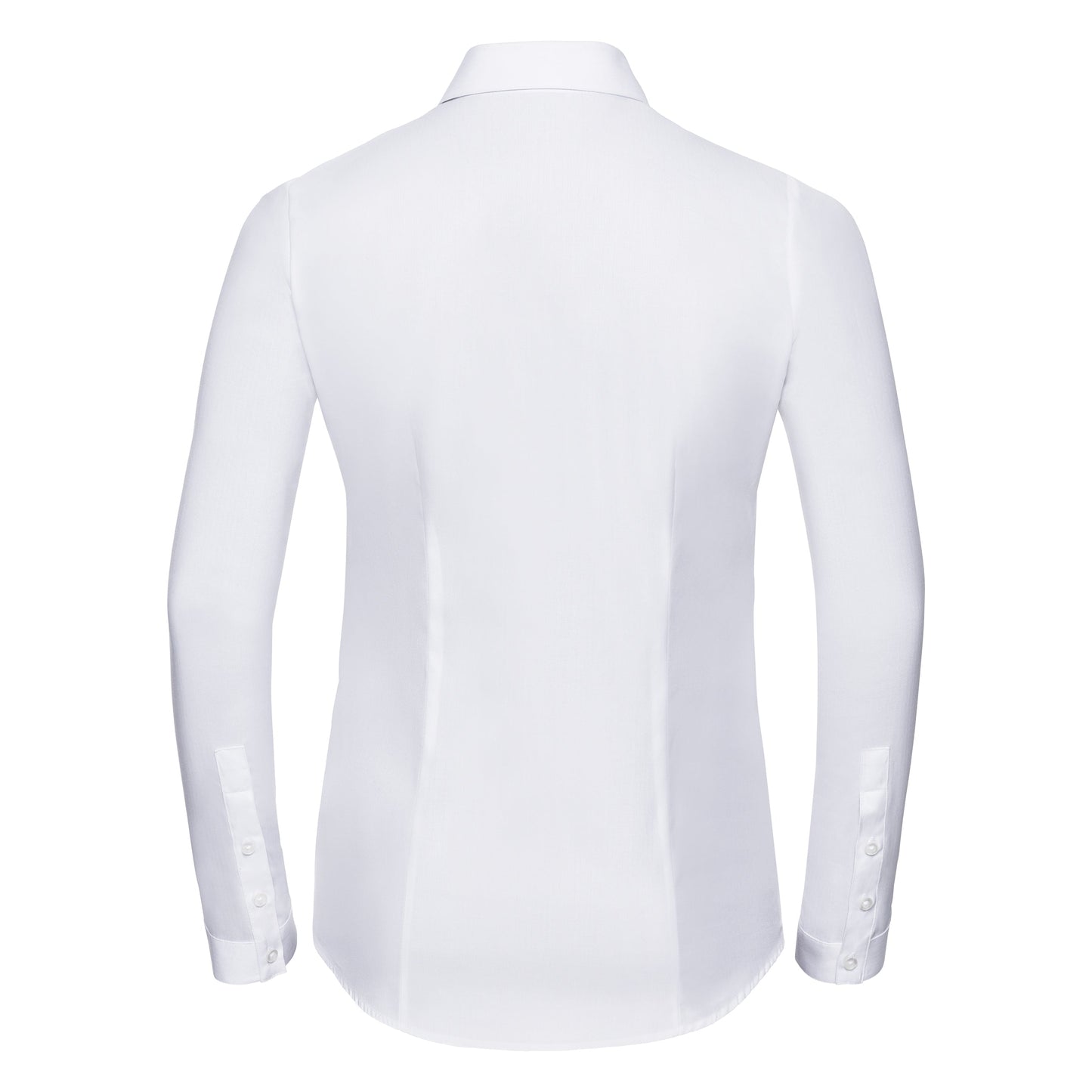 Russell Collection Women's Long Sleeve Herringbone Shirt Fitted Cotton Blend