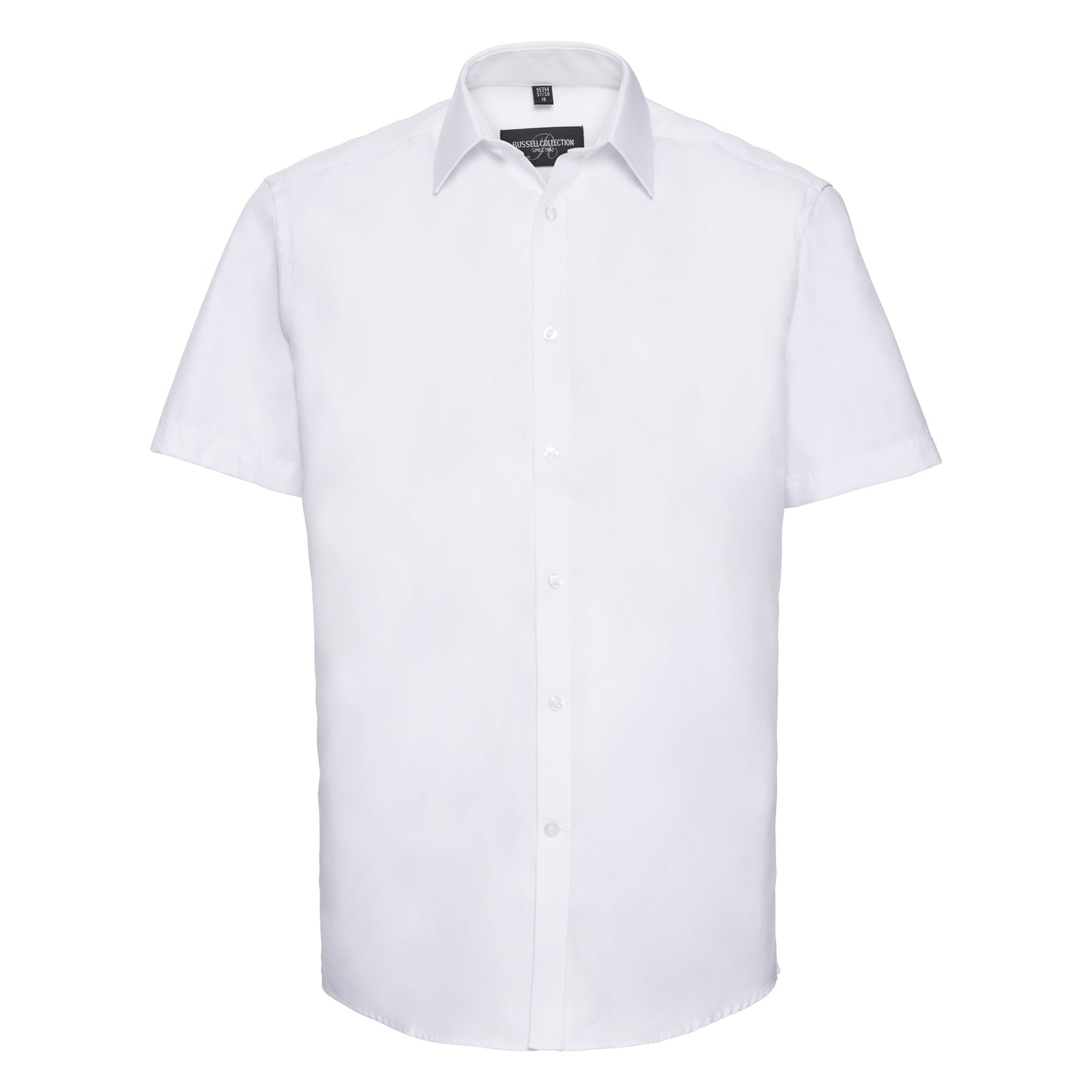 Russell Collection Short Sleeve Herringbone Shirt Easycare Tailored Fit