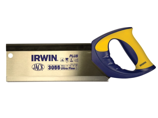 IRWIN Jack Tenon Saw 250mm 10in 12 TPI Hardpoint Soft-Grip Handle Fine Carpentry