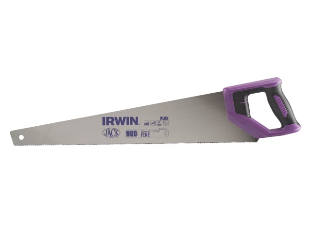 IRWIN Jack 990UHP Fine Handsaw 550mm Soft Grip 11/12 TPI Ideal for Plywood