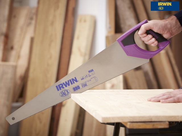 IRWIN Jack 990UHP Fine Handsaw 550mm Soft Grip 11/12 TPI Ideal for Plywood