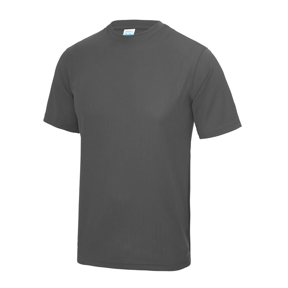 Awdis Just Cool Cool T Shirt Charcoal Moisture-Wicking Crew Neck 100% Polyester