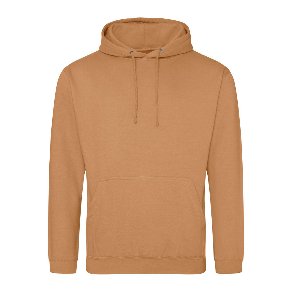 Awdis Just Hoods College Hoodie Caramel Latte Soft Cotton Pouch Pocket WRAP