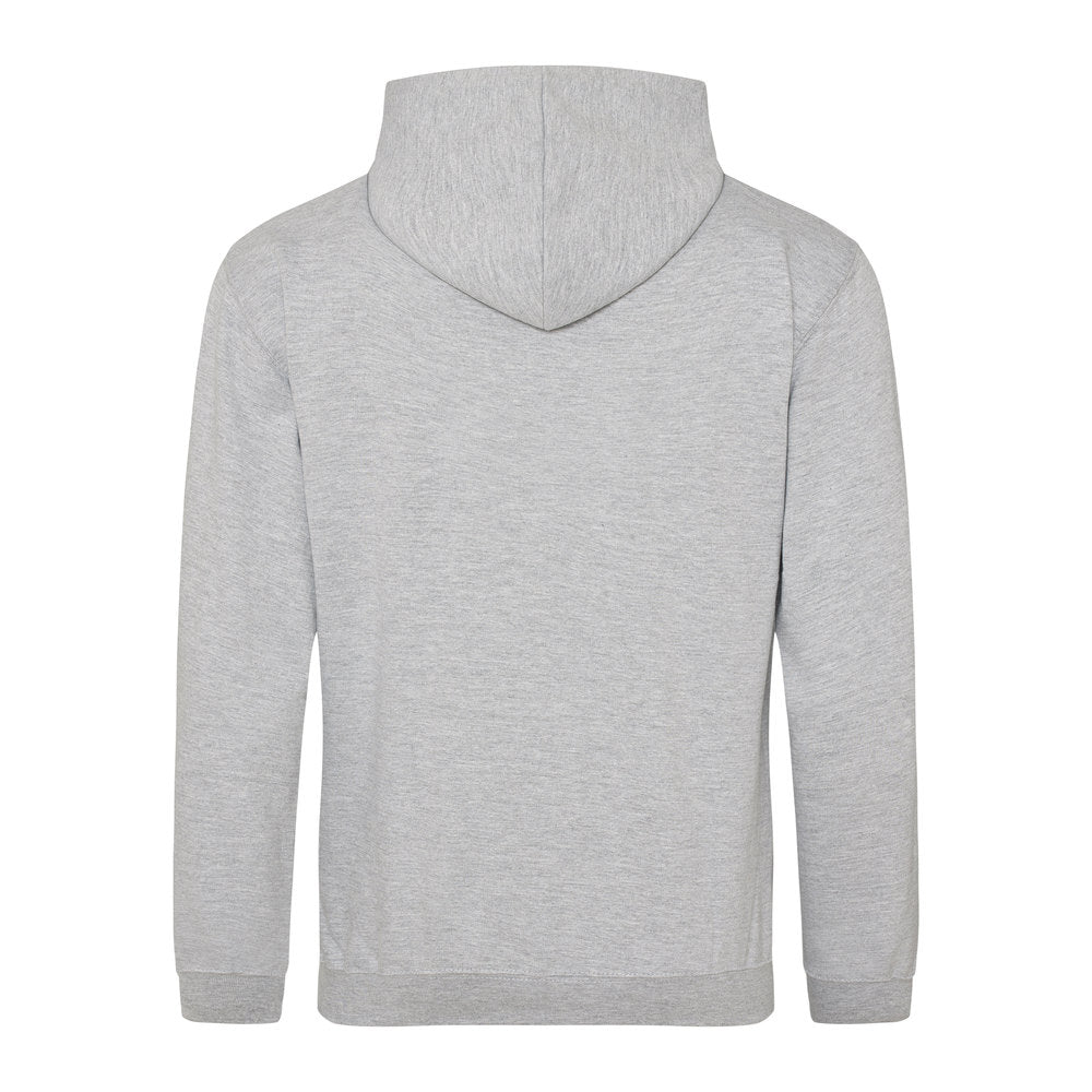 Awdis Just Hoods College Hoodie Heather Grey Cotton Blend Kangaroo Pocket