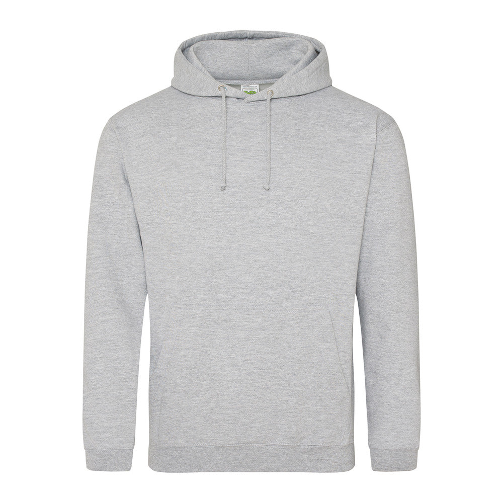 Awdis Just Hoods College Hoodie Heather Grey Cotton Blend Kangaroo Pocket
