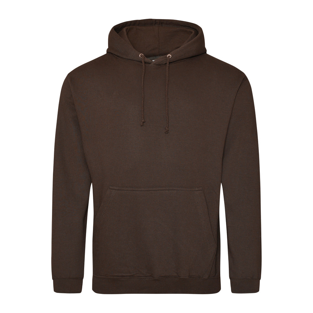 Awdis Just Hoods College Hoodie Hot Chocolate Soft Cotton Pouch Pocket WRAP