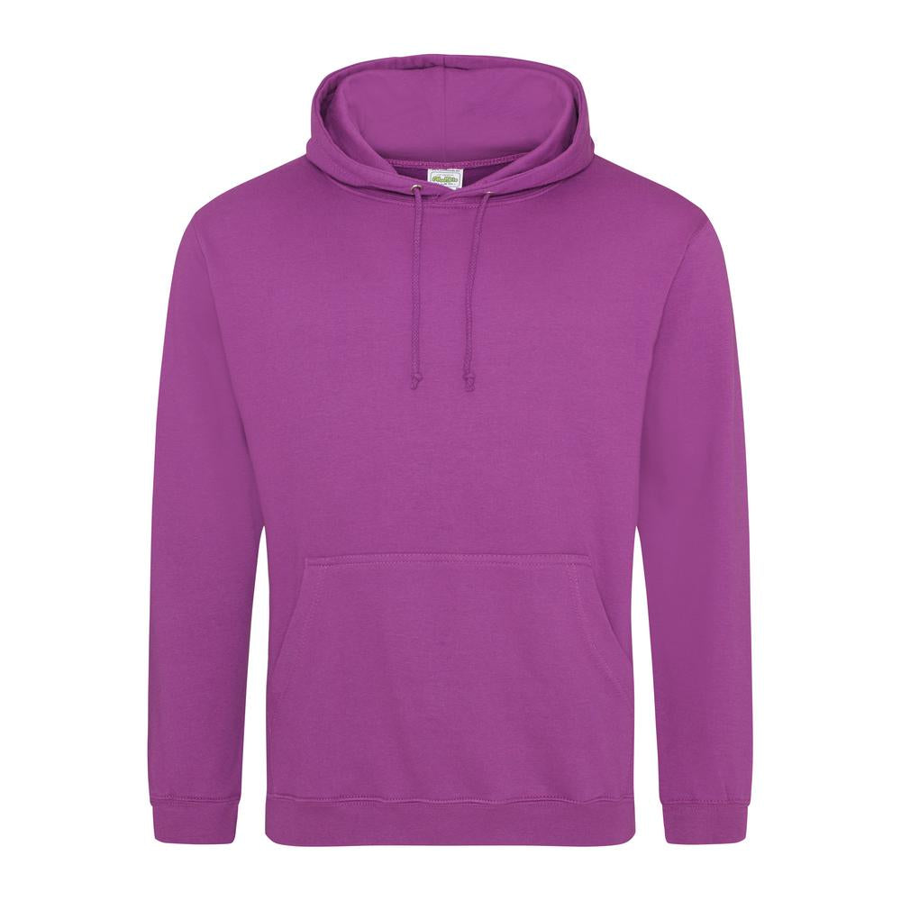 Awdis Just Hoods College Hoodie Magenta Magic Soft Cotton Pouch Pocket