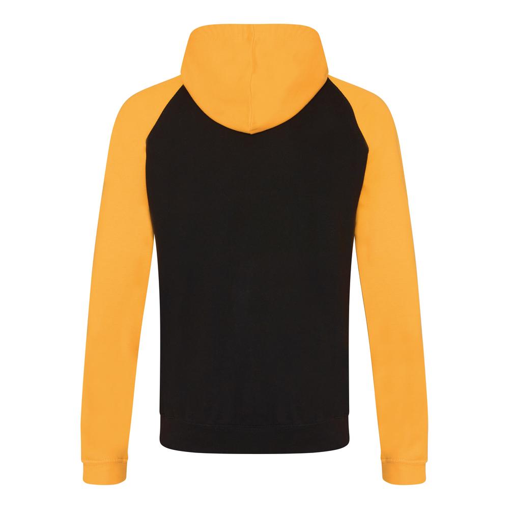 Awdis Just Hoods Baseball Hoodie Contrast Sleeves Kangaroo Pocket S-2XL