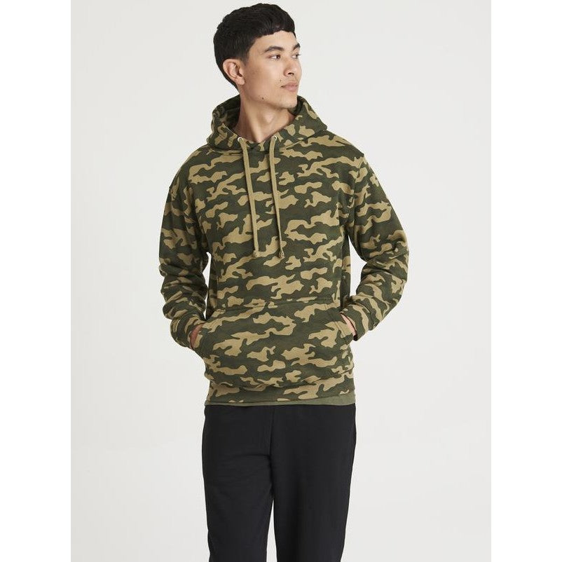 Awdis Just Hoods Camo Hoodie Classic Print Kangaroo Pocket Soft Cotton Blend