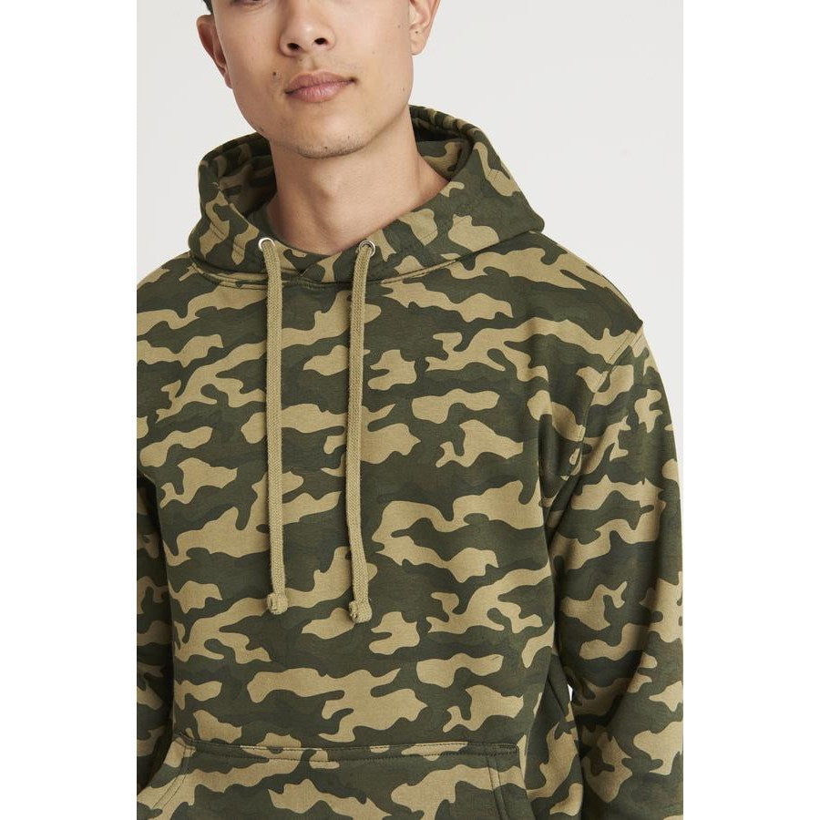Awdis Just Hoods Camo Hoodie Classic Print Kangaroo Pocket Soft Cotton Blend