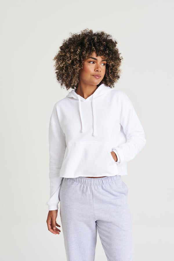 Awdis Just Hoods Women's Cropped Hoodie Soft Cotton Blend Relaxed Fit XXS-XL