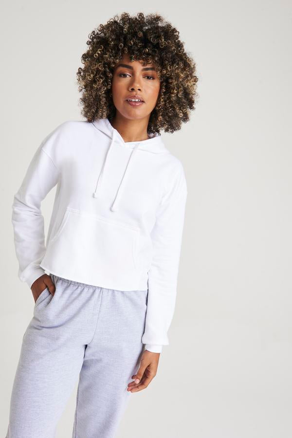 Awdis Just Hoods Women's Cropped Hoodie Soft Cotton Blend Relaxed Fit XXS-XL