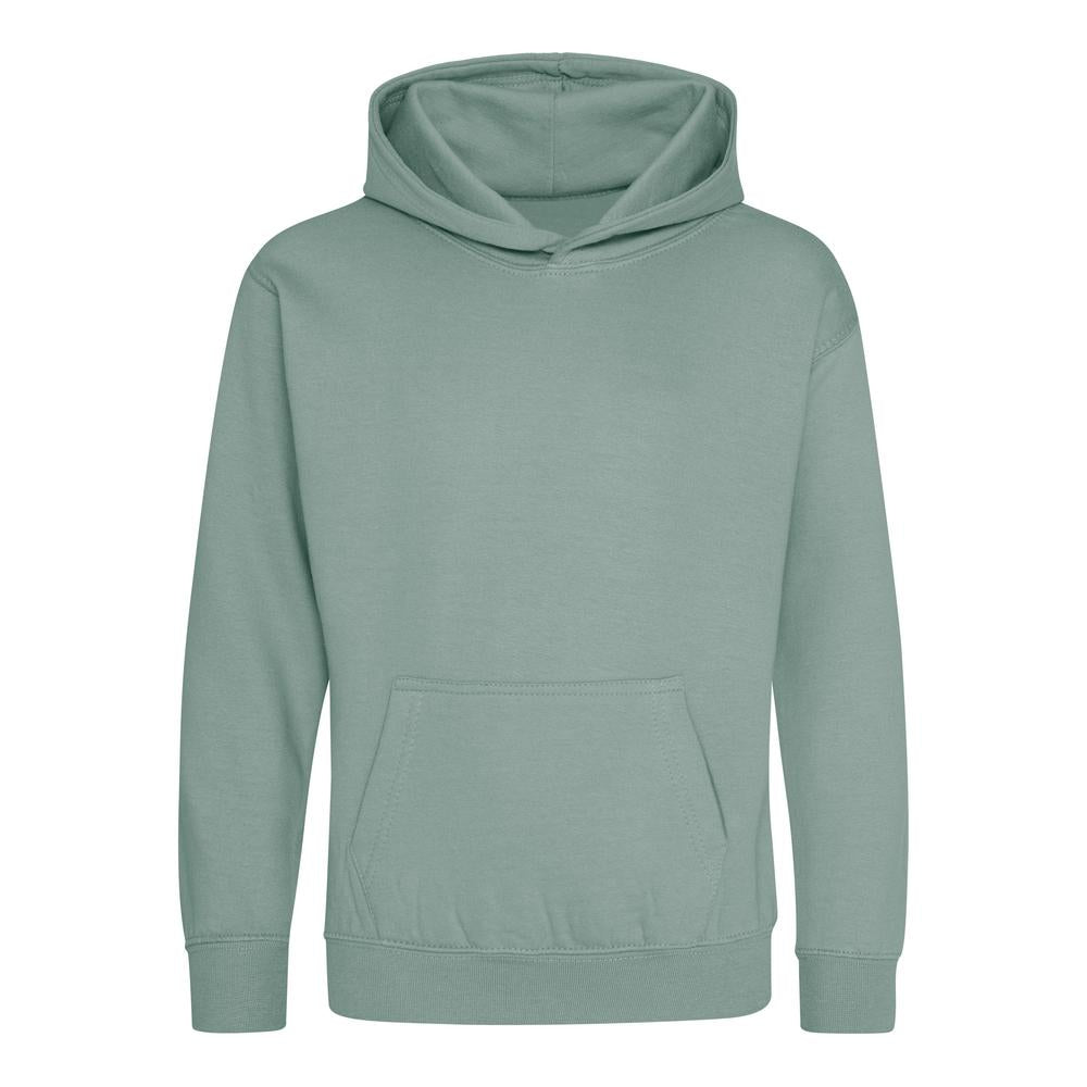 Awdis Just Hoods Kids Hoodie Dusty Green Soft Cotton Comfortable Layering