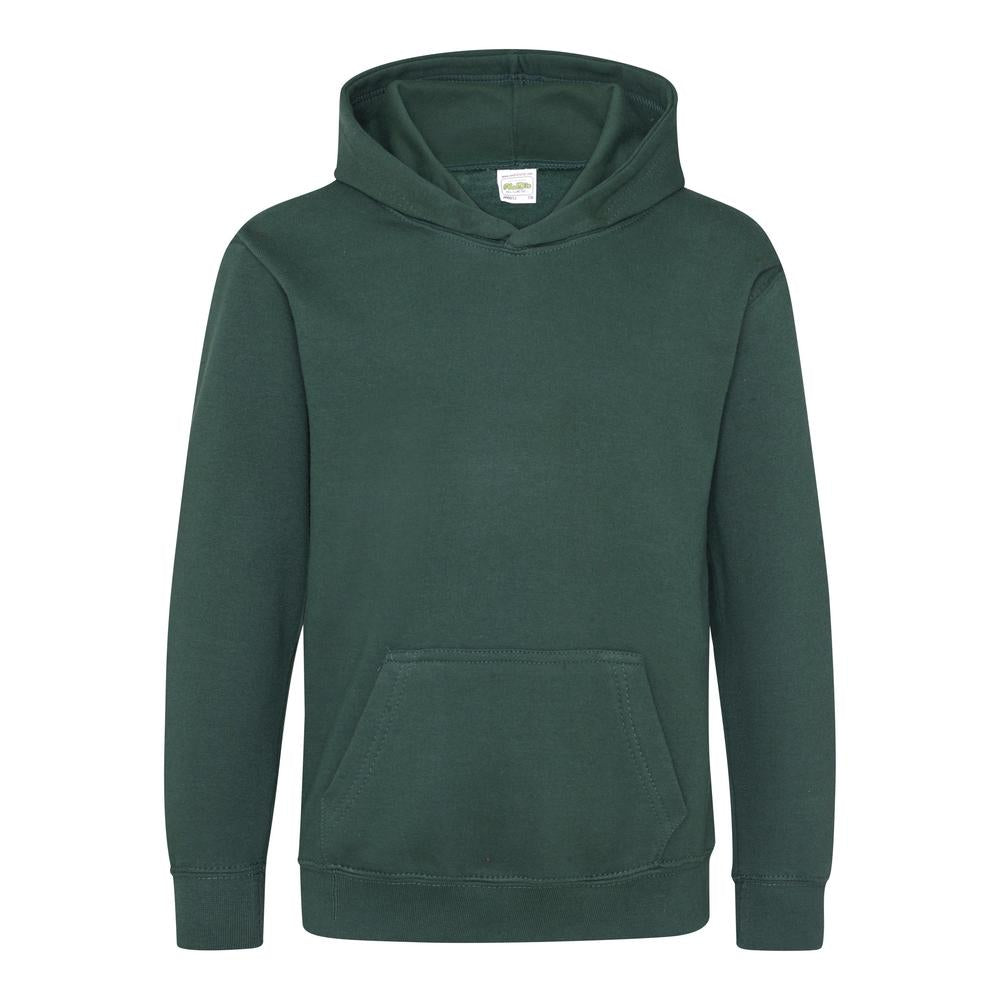 Awdis Just Hoods Kids Hoodie Forest Green Soft Cotton Pouch Pocket Sizes 1-13