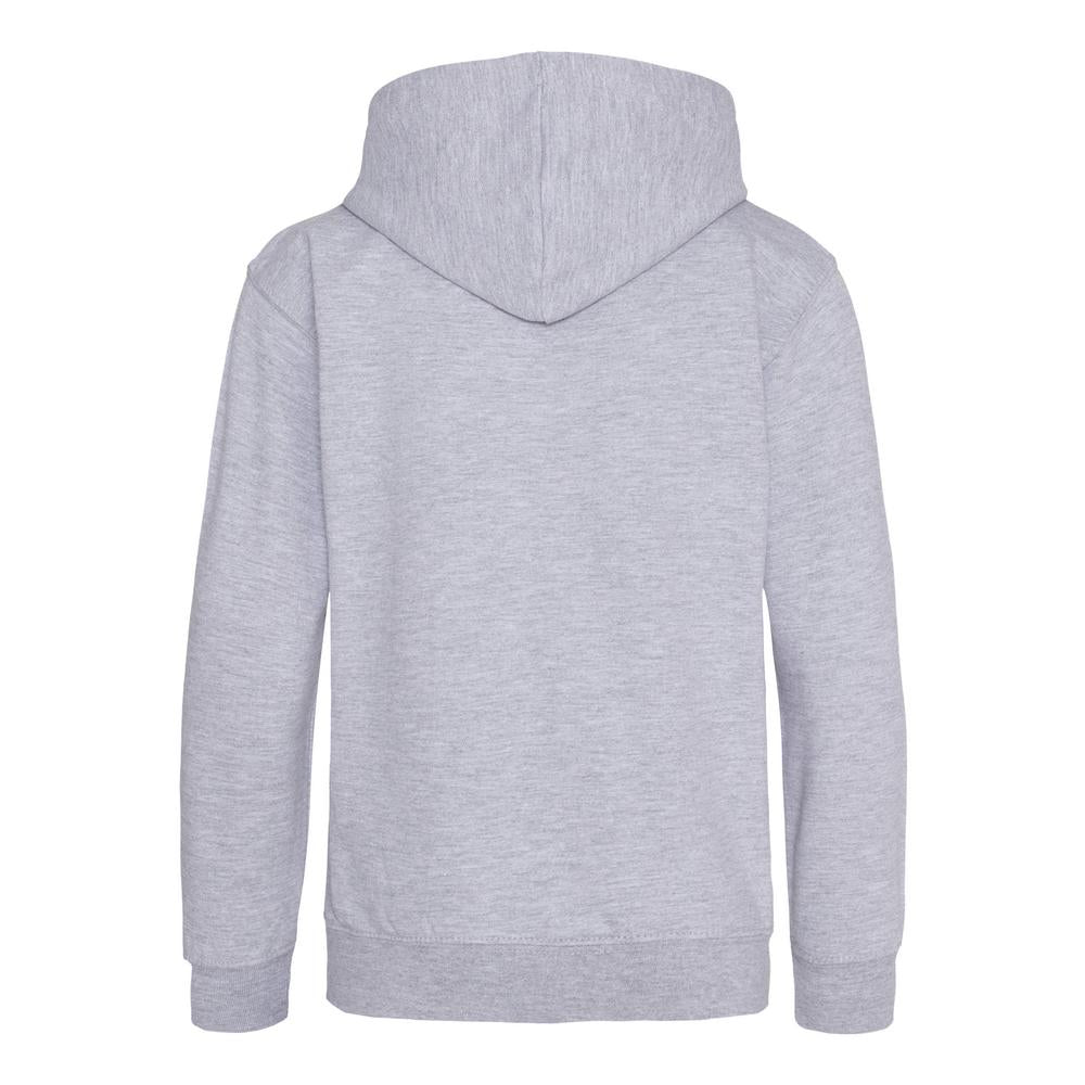 Awdis Just Hoods Kids Hoodie Heather Grey Soft Cotton Pouch Pocket Sizes 1-13