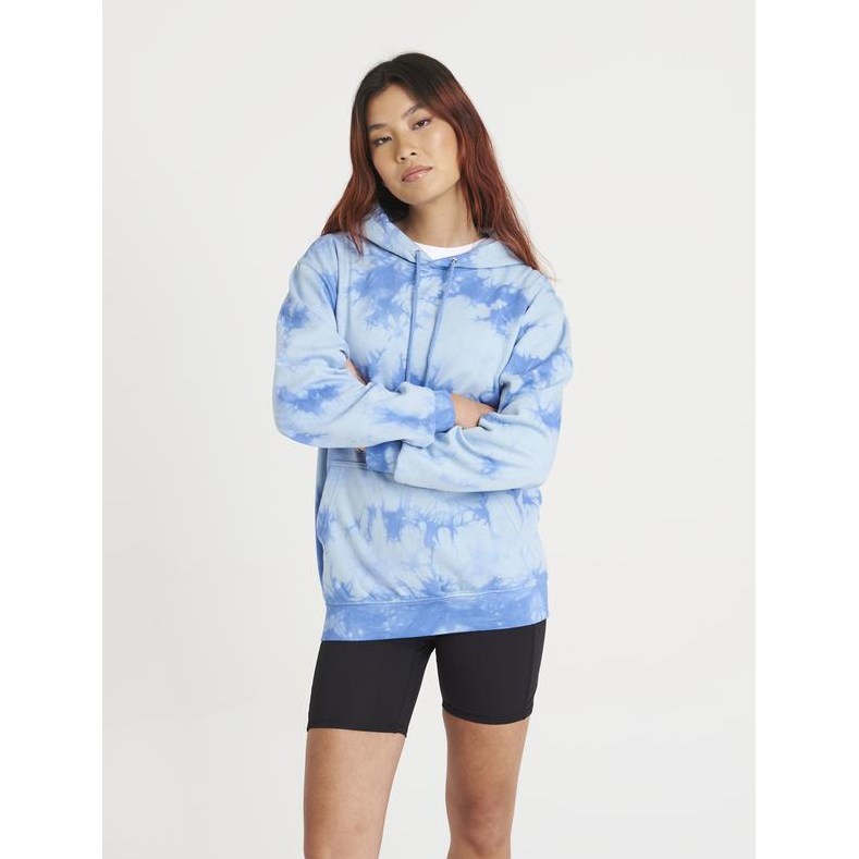 Awdis Just Hoods Tie Dye Hoodie Unique Design Kangaroo Pocket Relaxed Fit