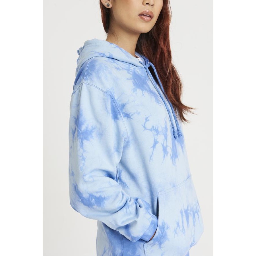 Awdis Just Hoods Tie Dye Hoodie Unique Design Kangaroo Pocket Relaxed Fit