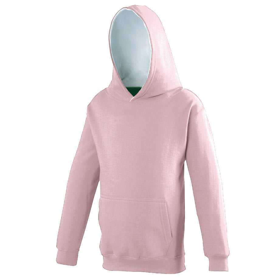 Awdis Just Hoods Kids Varsity Hoodie Soft Cotton Fleece Contrast Hooded Top