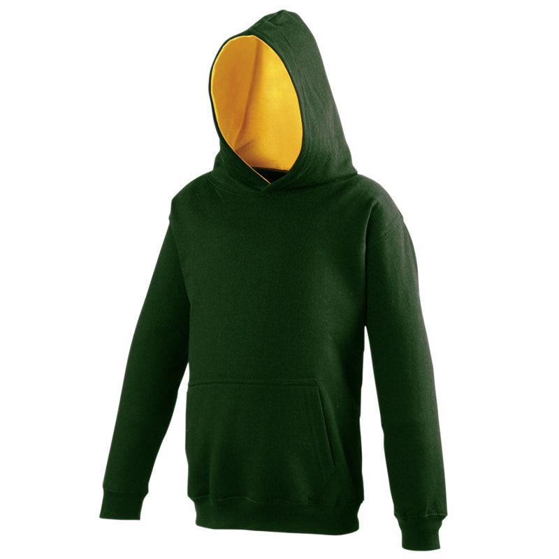 Awdis Just Hoods Kids Varsity Hoodie Soft Cotton Fleece Contrast Hooded Top