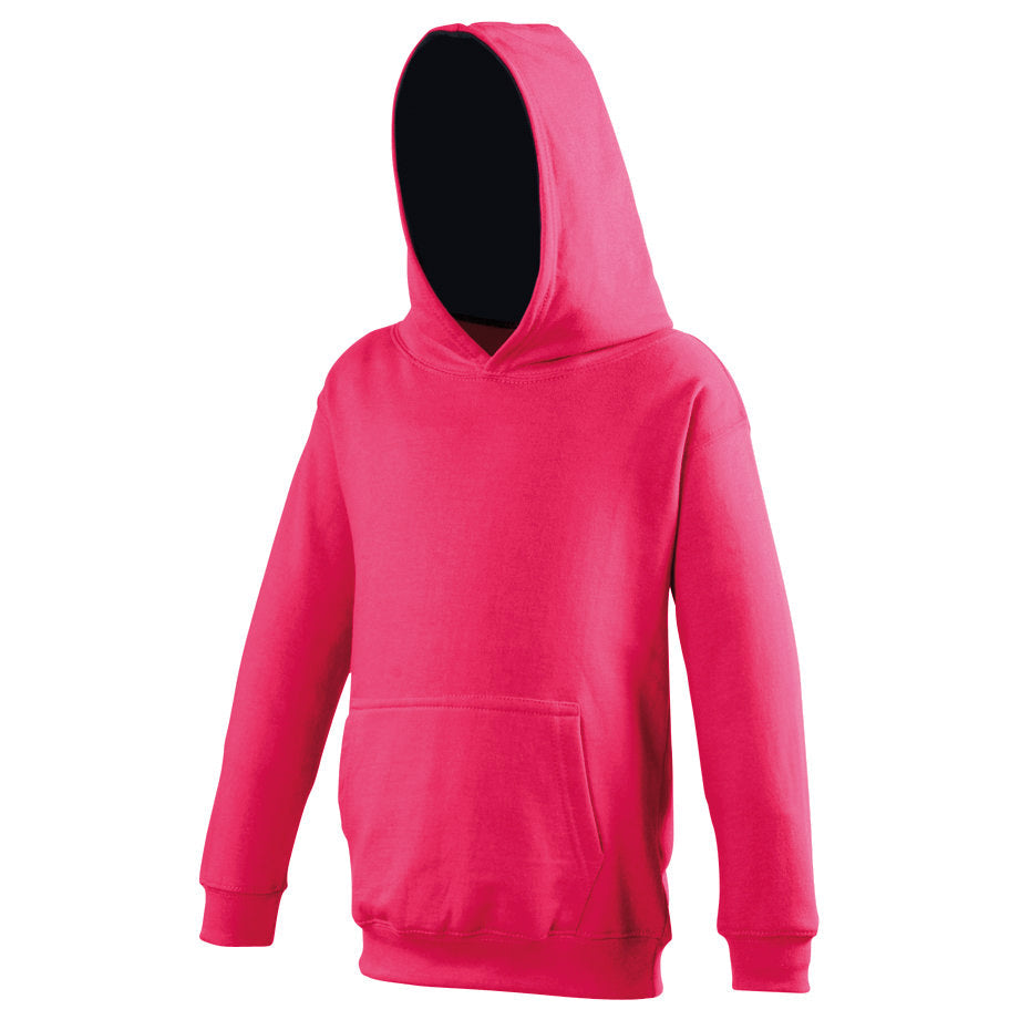 Awdis Just Hoods Kids Varsity Hoodie Soft Cotton Fleece Contrast Hooded Top