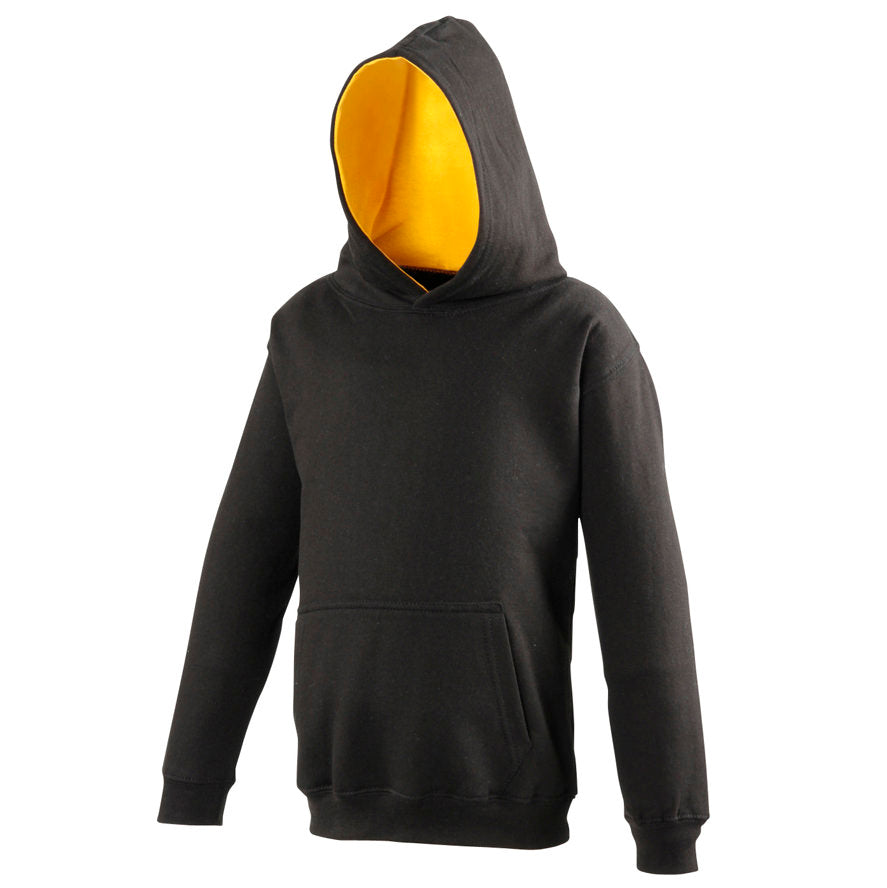 Awdis Just Hoods Kids Varsity Hoodie Soft Cotton Fleece Contrast Hooded Top
