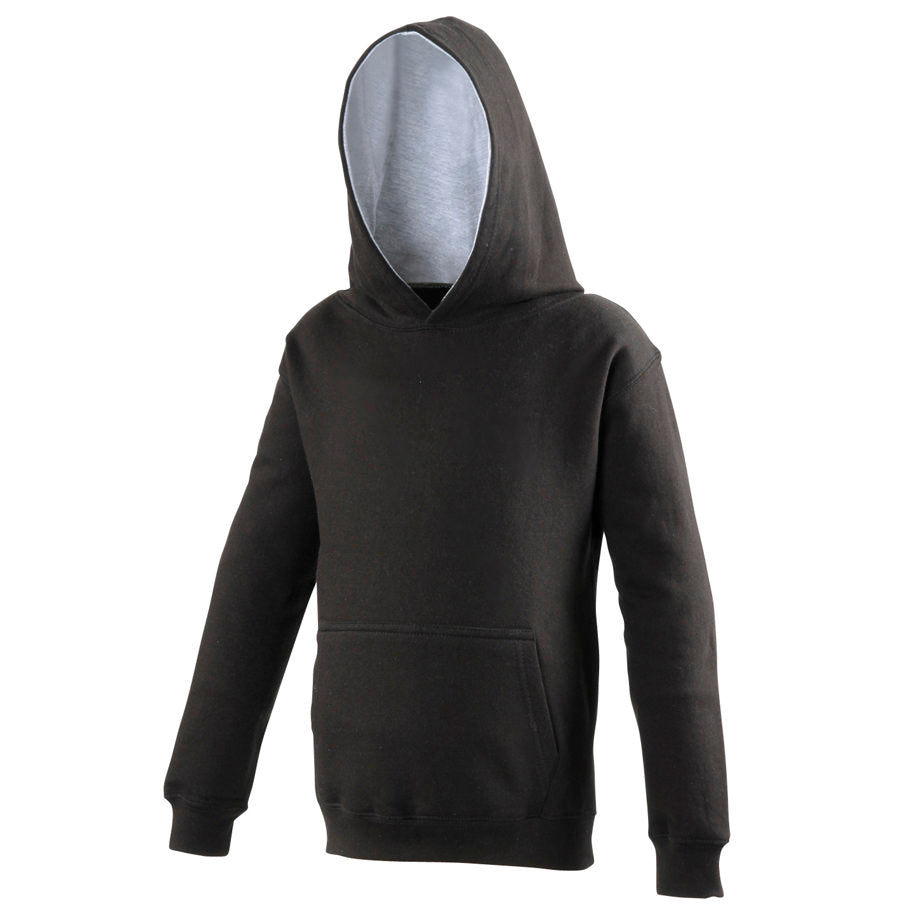 Awdis Just Hoods Kids Varsity Hoodie Soft Cotton Fleece Contrast Hooded Top