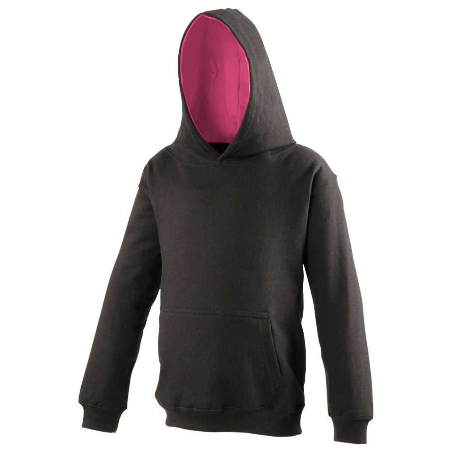 Awdis Just Hoods Kids Varsity Hoodie Soft Cotton Fleece Contrast Hooded Top