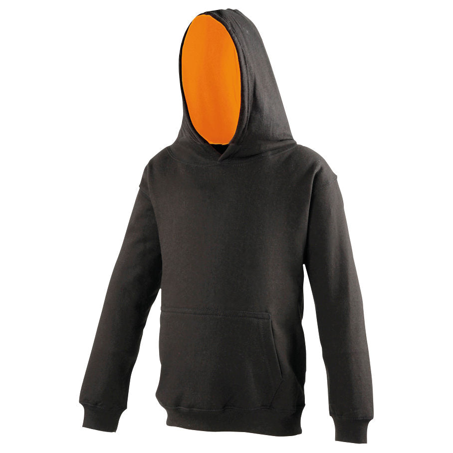 Awdis Just Hoods Kids Varsity Hoodie Soft Cotton Fleece Contrast Hooded Top