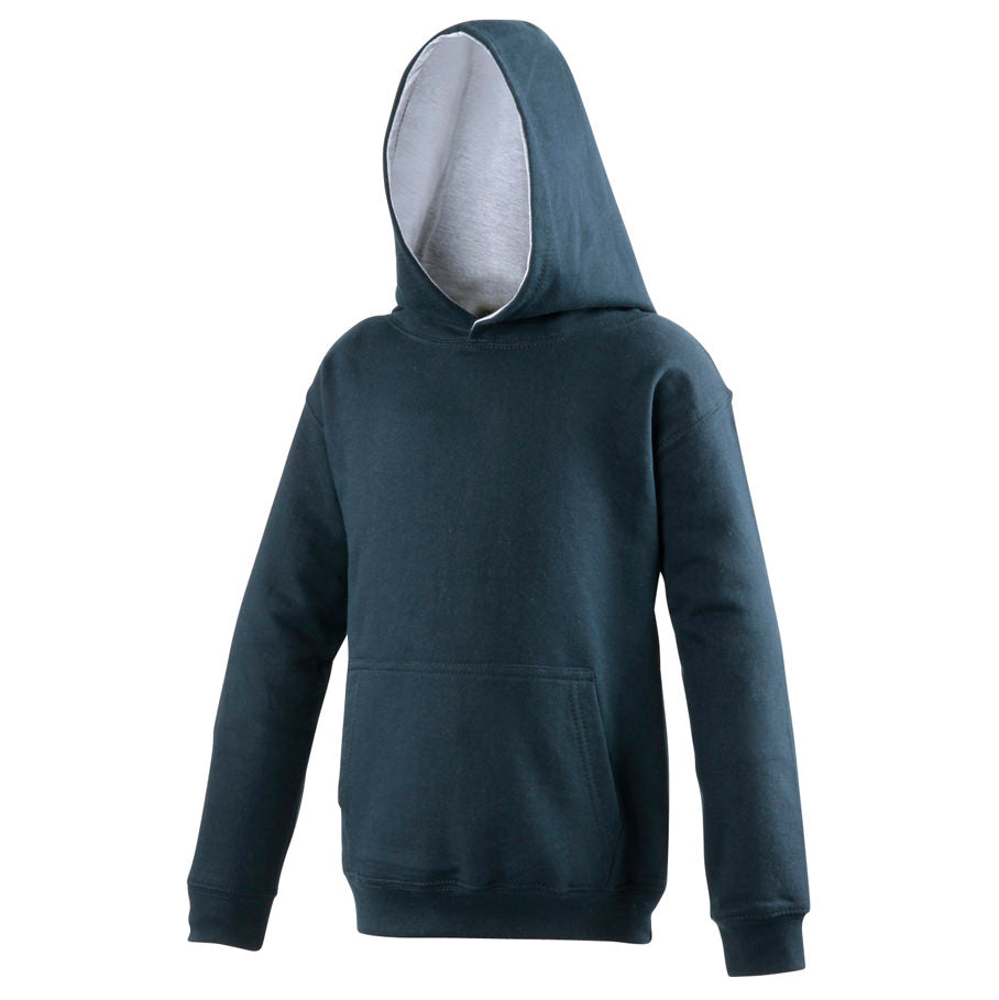 Awdis Just Hoods Kids Varsity Hoodie Soft Cotton Fleece Contrast Hooded Top