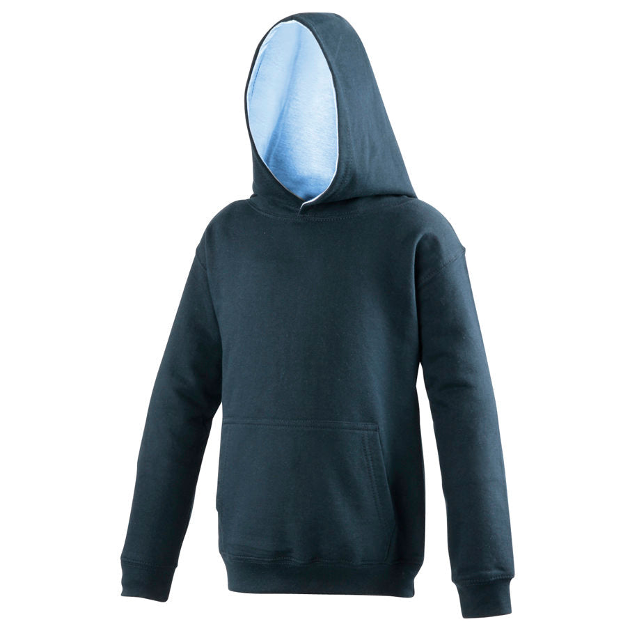 Awdis Just Hoods Kids Varsity Hoodie Soft Cotton Fleece Contrast Hooded Top