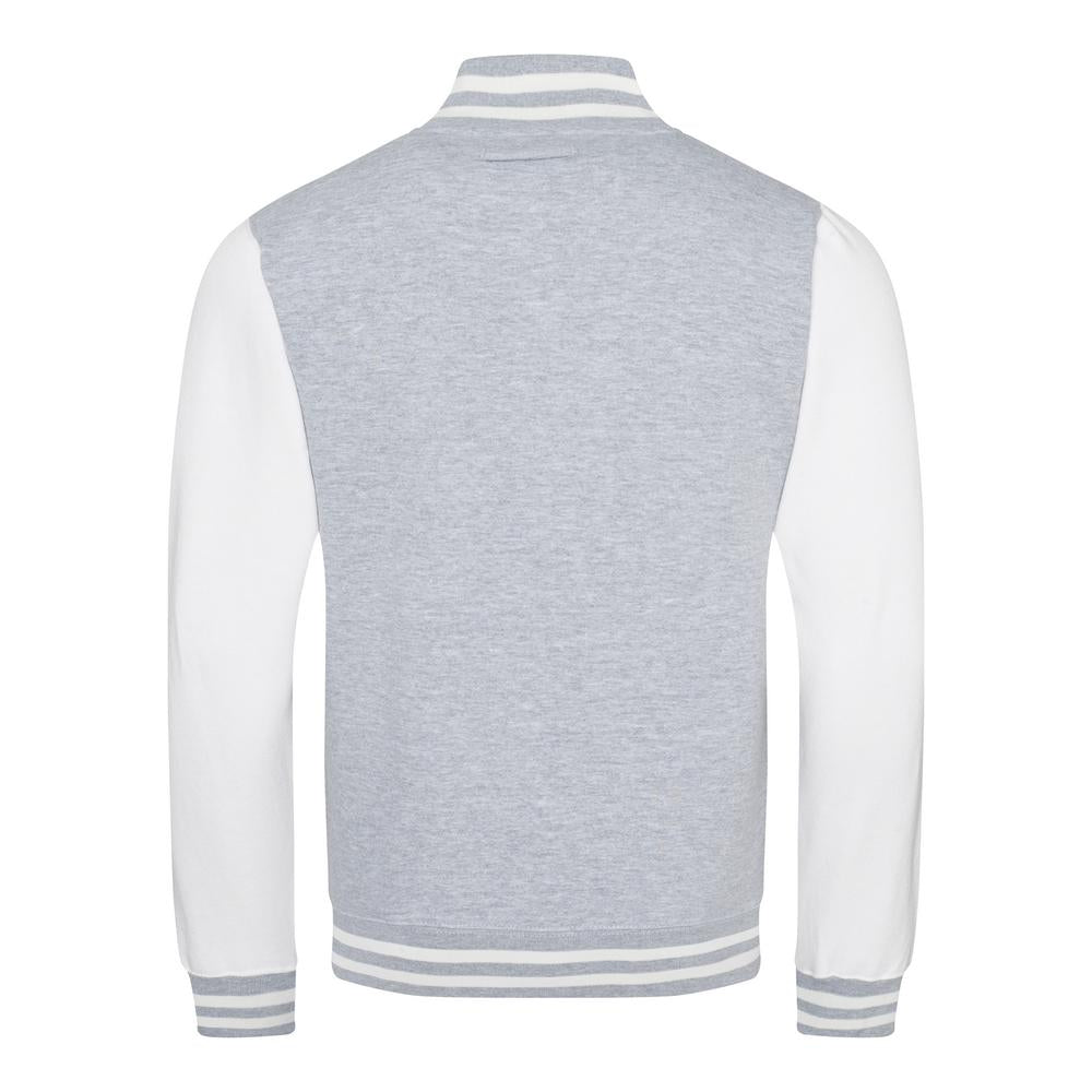 Awdis Just Hoods Varsity Jacket Contrast Sleeves Knitted Collar Heavyweight