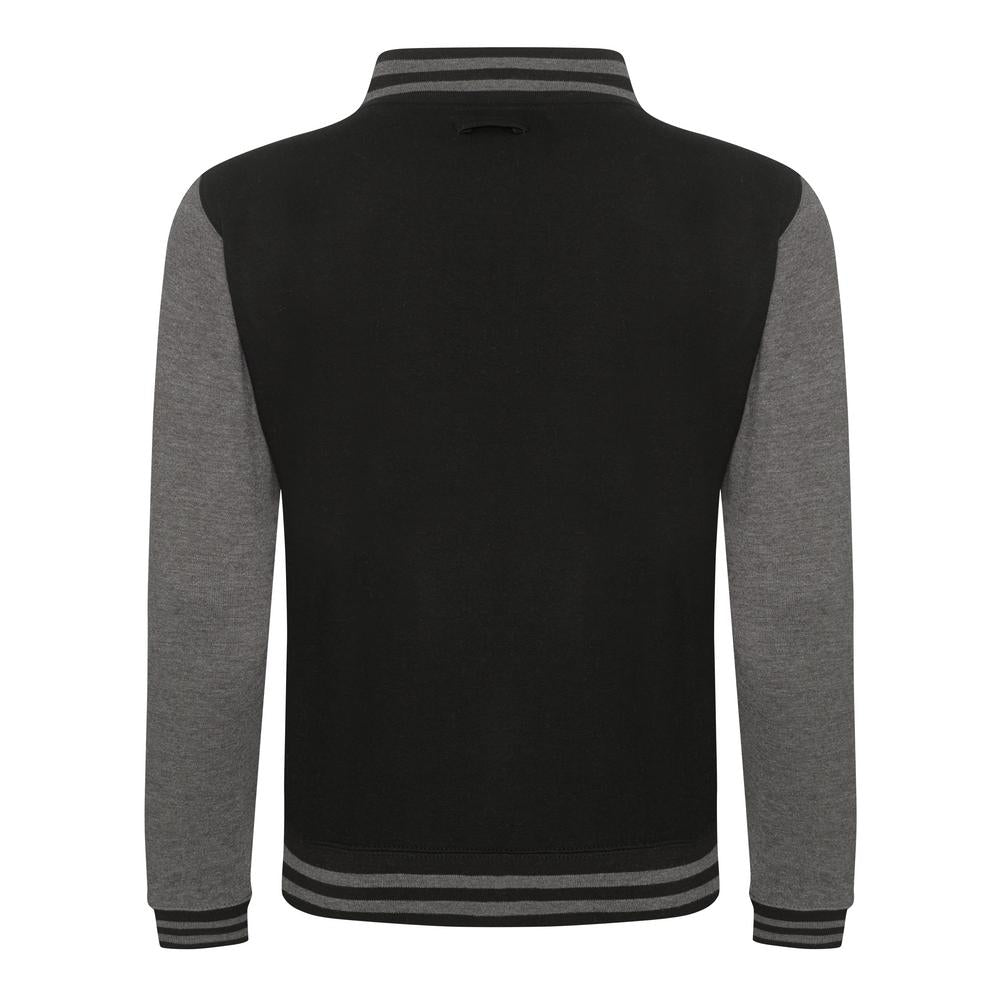 Awdis Just Hoods Varsity Jacket Contrast Sleeves Knitted Collar Heavyweight