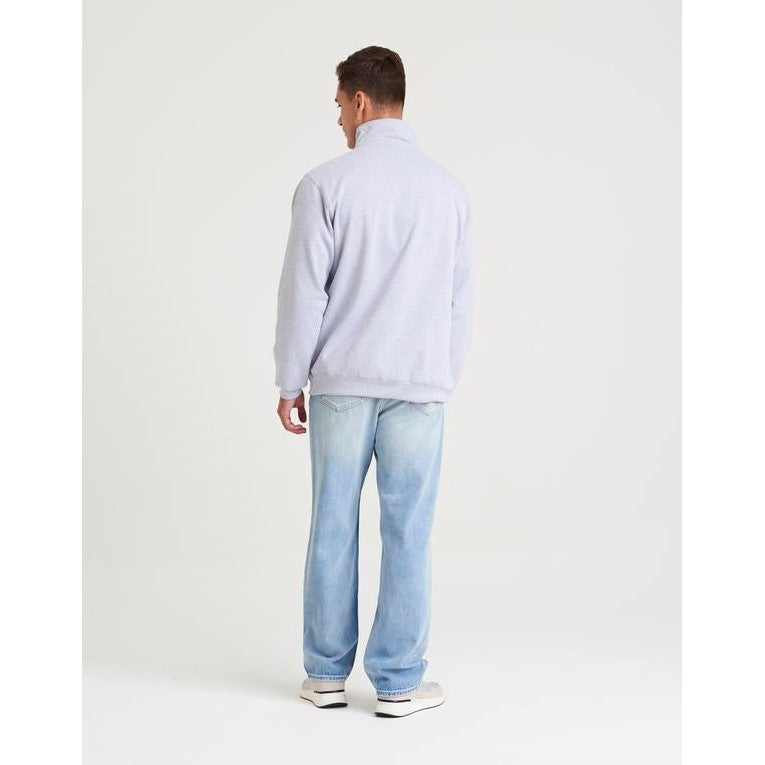 Awdis Just Hoods Sophomore Â¼ Zip Sweatshirt Cotton Blend Ribbed Cuffs Hem