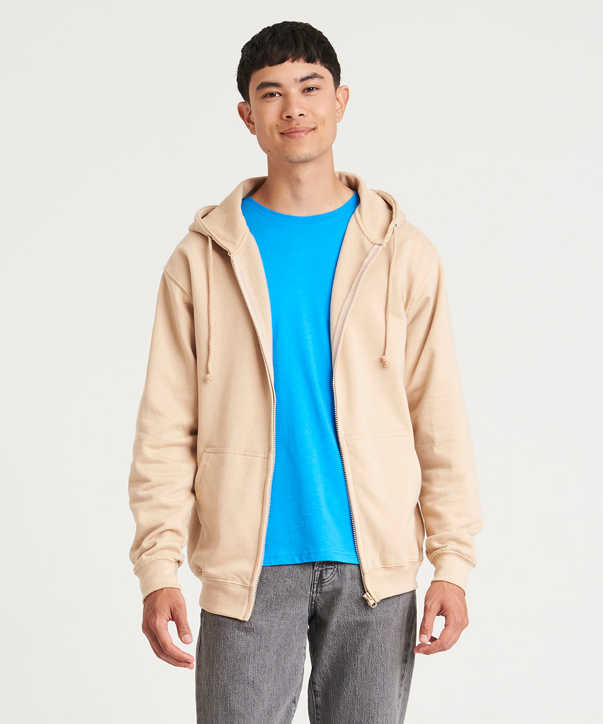 Awdis Just Hoods Zoodie Full Zip Hoodie Orange Crush Soft Cotton Casual Fit