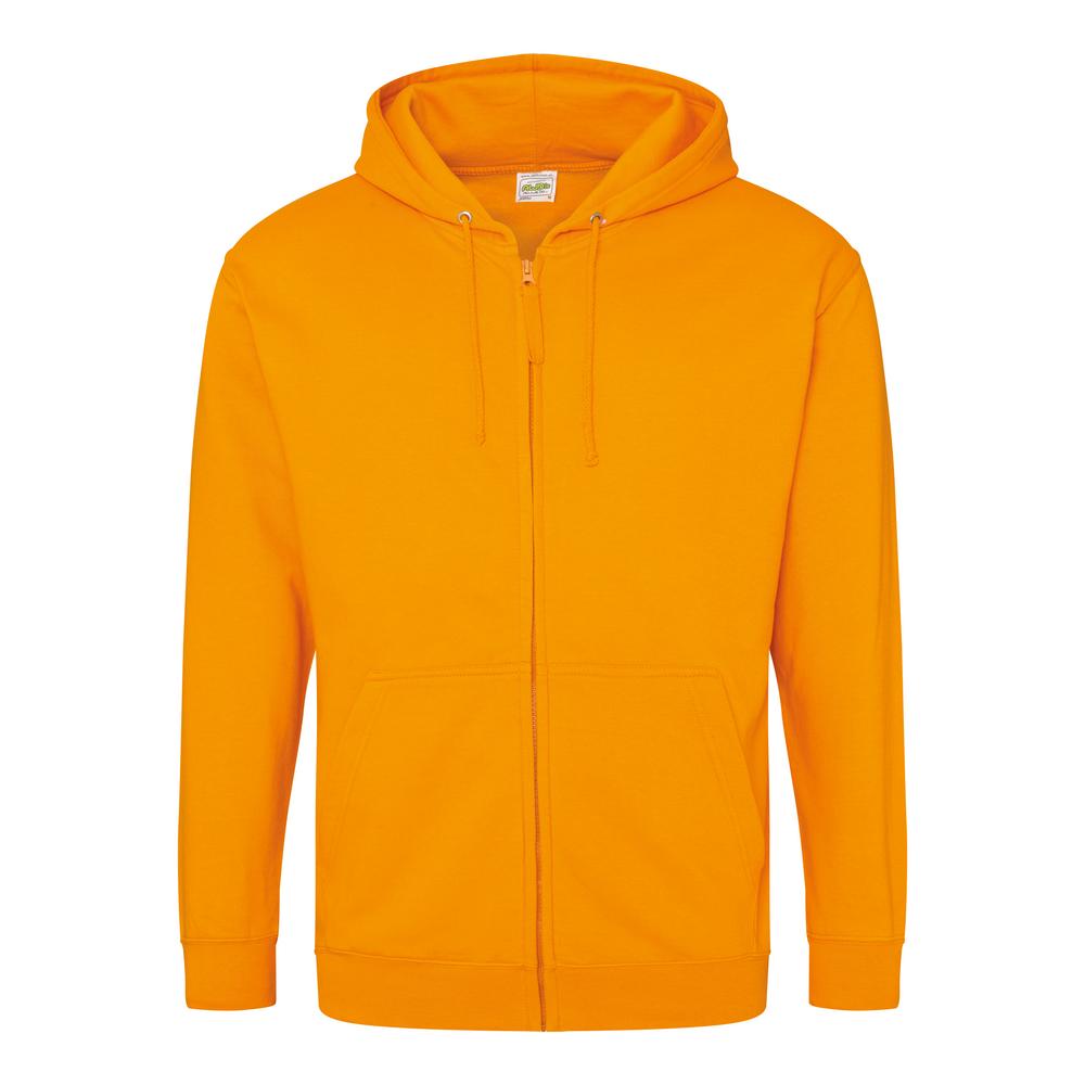 Awdis Just Hoods Zoodie Full Zip Hoodie Orange Crush Soft Cotton Casual Fit