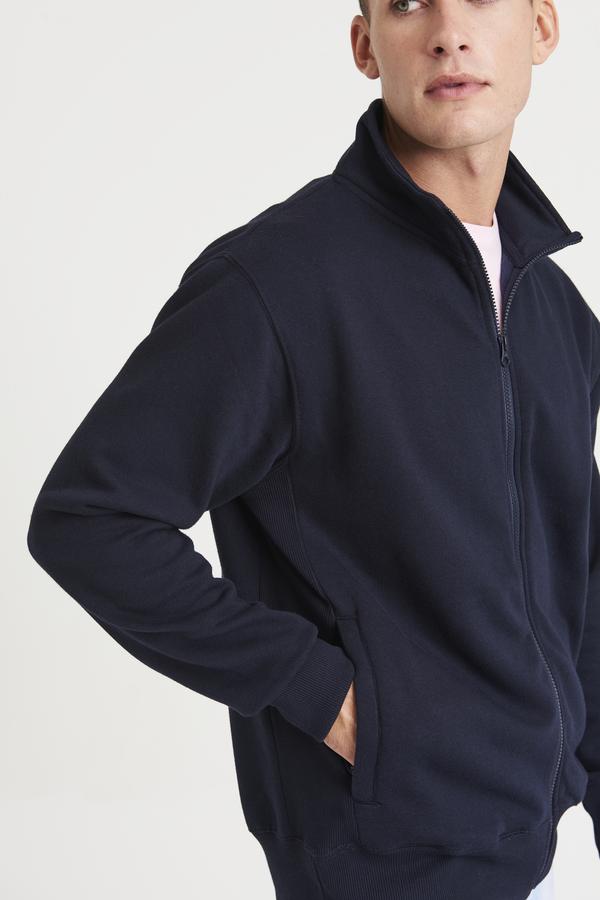 Awdis Just Hoods Full-Zip Sweatshirt Ribbed Cuffs Soft Cotton Blend Casual Wear