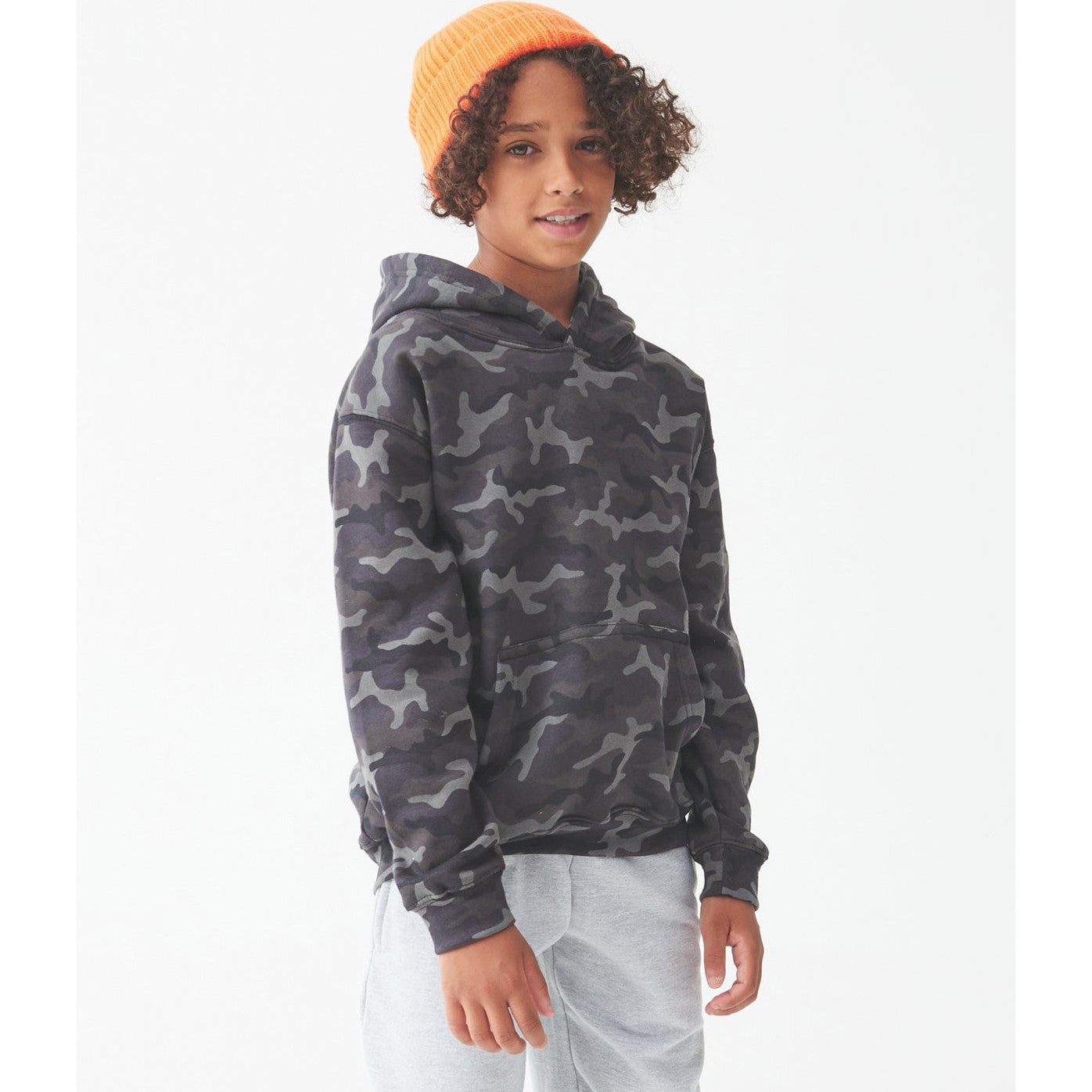 Awdis Just Hoods Kids Camo Hoodie Cotton Faced Kangaroo Pocket Sizes 3-13